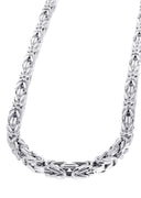 White Gold Chain - Mens Italian Byzantine Chain 10k Gold