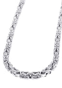 White Gold Chain - Mens Semi Solid Italian Byzantine Chain 10K/14K Gold