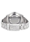 Iced Out Rolex Datejust 36 MM | Stainless Steel | 16.5 Carats of Diamonds | Red Roman Diamond Dial | Oyster Band | Model 116200